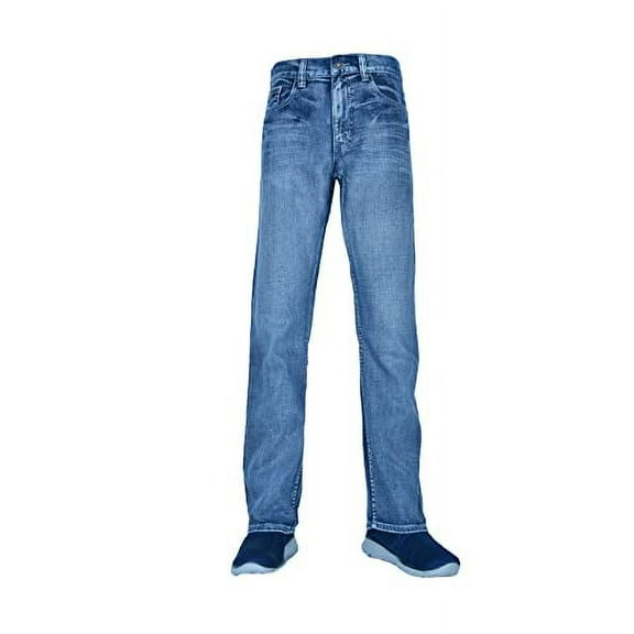 Flypaper Mens Bootcut Cotton Jeans Light Blue Wash