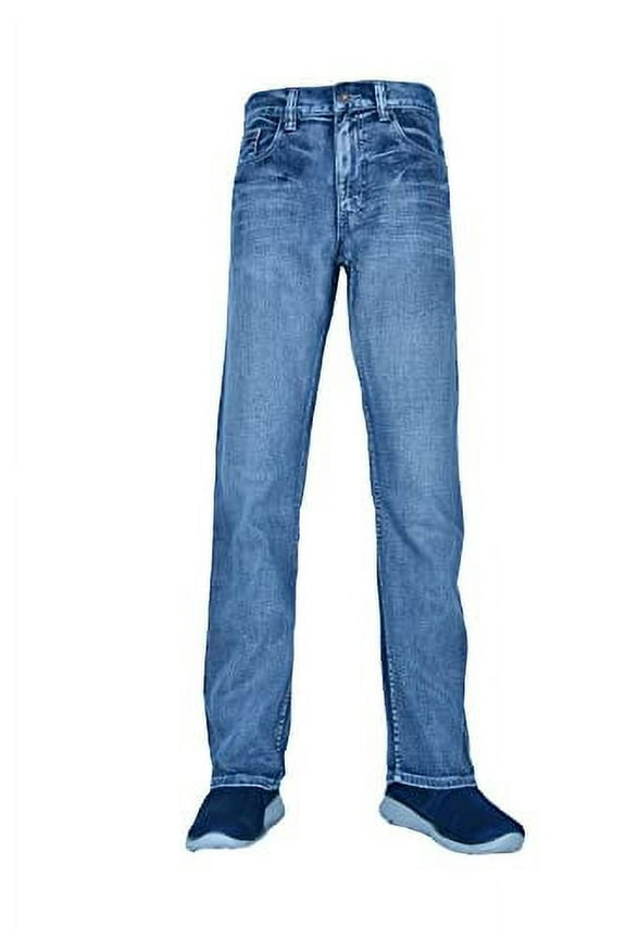 Mens Bootcut Cotton Jeans Light Blue Wash