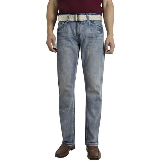 Flypaper Mens Fashion Jeans Straight Leg Regular Fit Light Blue Without Belt 38X32