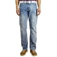 thumbnail image 1 of Flypaper Mens Fashion Jeans Straight Leg Regular Fit Ripped Light Blue with Belt 34X32, 1 of 3