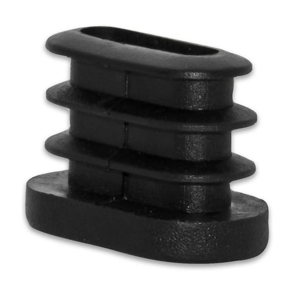 Flyshop 12 x 23 mm, 1/2" x 15/16" OD Black Durable Plastic Plugs Tubing End Caps Oval Chair Glide Inserts 8 Pcs