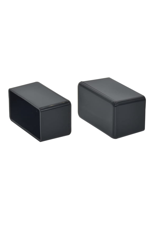 12PCS Chair Leg Caps, PVC Furniture Floor Protectors, Non-Scratch Rectangle Table Chair Leg Tips Caps, 1" x 2", 25 x 50mm, Black