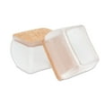 thumbnail image 1 of Flyshop 12PCS Furniture Chair Leg Caps Hardwood Floor Protectors with Felt Pads, Easy Sliding, Rectangle, Large, Fit 1-1/2" to 2" x 1" to 1-1/2" (L x W), Transparent, 1 of 7