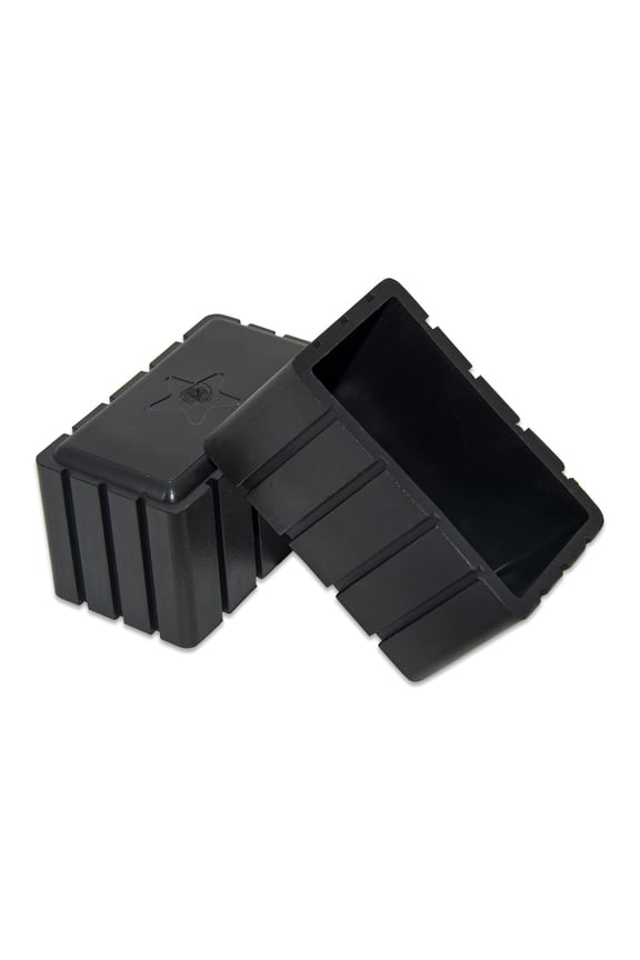 12Pcs Rectangle Chair Leg Caps Synthetic Rubber Leg Tips Floor Protectors Furniture Table Covers, 1" x 2", 25mm x 50mm