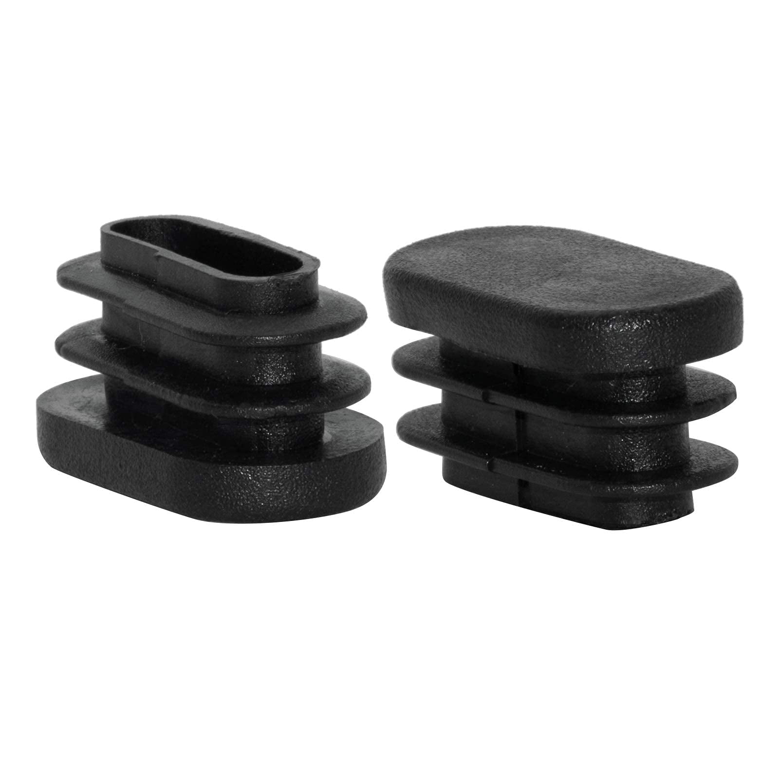 Prescott Plastics 1-1/4 Inch Square Plastic Plug – Tubing End Cap & Chair Glide, 4-Pack, Black