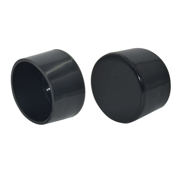 Flyshop 16PCS Round Chair Leg Caps Tips Flexible PVC Patio Floor Protectors Bright Black Furniture Table Feet Covers, 2", 50 mm