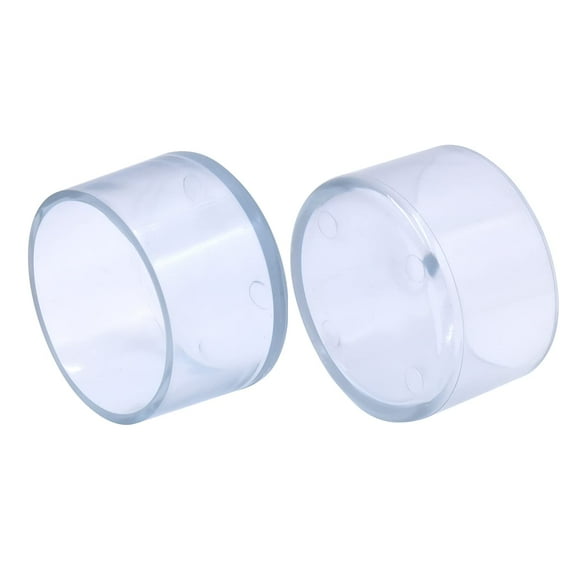 Flyshop 2-Inches, 50mm Round Chair Leg Caps Soft PVC Patio Floor Protectors Furniture Table Feet Covers, Transaprent, 4pcs