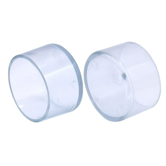 Flyshop 2-Inches, 50mm Round Chair Leg Caps Soft PVC Patio Floor Protectors Furniture Table Feet Covers, Transaprent, 4pcs