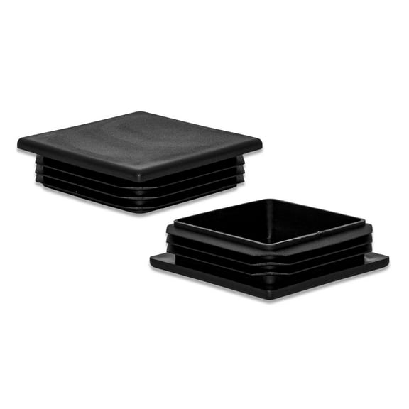 Flyshop 4 Pcs 3-1/8" x 3-1/8", 80 x 80mm Black Plastic Hole Plugs Square Tubing End Caps Tube Inserts Durable Furniture Glide for Chair Table Stool Leg