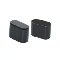 Flyshop 4PCS Durable PVC Chair Leg Caps Protectors Oval Floor Protectors Noise Reduction End Caps Wear-Resistant Chair Pads Bright Black, 15 x 30mm