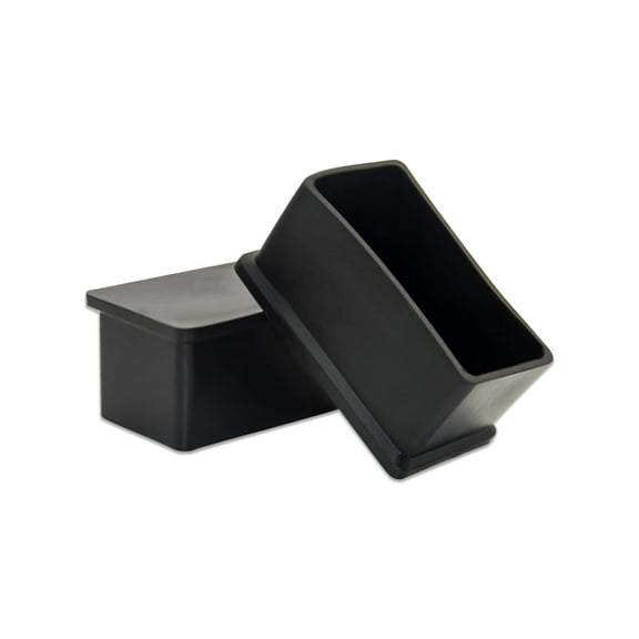 Flyshop 4PCS Rectangle PVC Chair Leg Caps Non-Slip Noise Reduction Protective Caps Durable Chair Leg Tips Floor Protectors End Cap to Prevent Scratches of Floor, 25 x 50mm Black