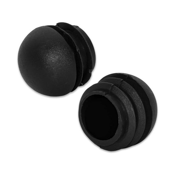 Flyshop 7/8", 22 mm Round Tube Plugs with Ball Tips Durable Plastic Plugs Pipe Plug, Spherical Plastic End Caps, Floor Protectors, Tube Inserts, Lamellar Plugs, Black Hole Plugs, 4 PCS