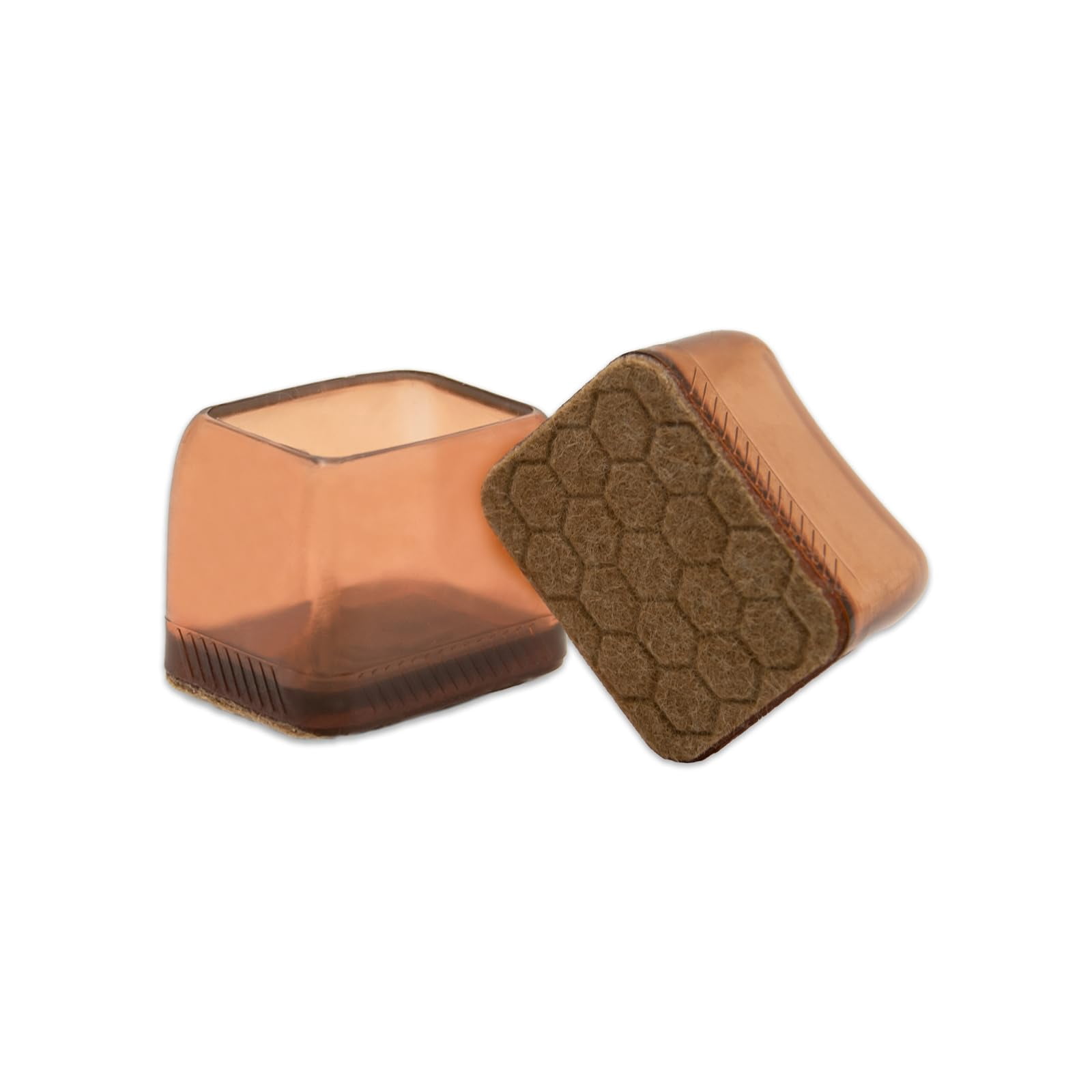 Flyshop 8PCS Durable Rectangle Chair Leg Caps with Felt Pads Prevent Scratches Reduce Noise Protective Caps Felt Furniture Pads Floor Protectors, Light Brown, Small: 30 to 40mm x 20 to 30mm (L x W)