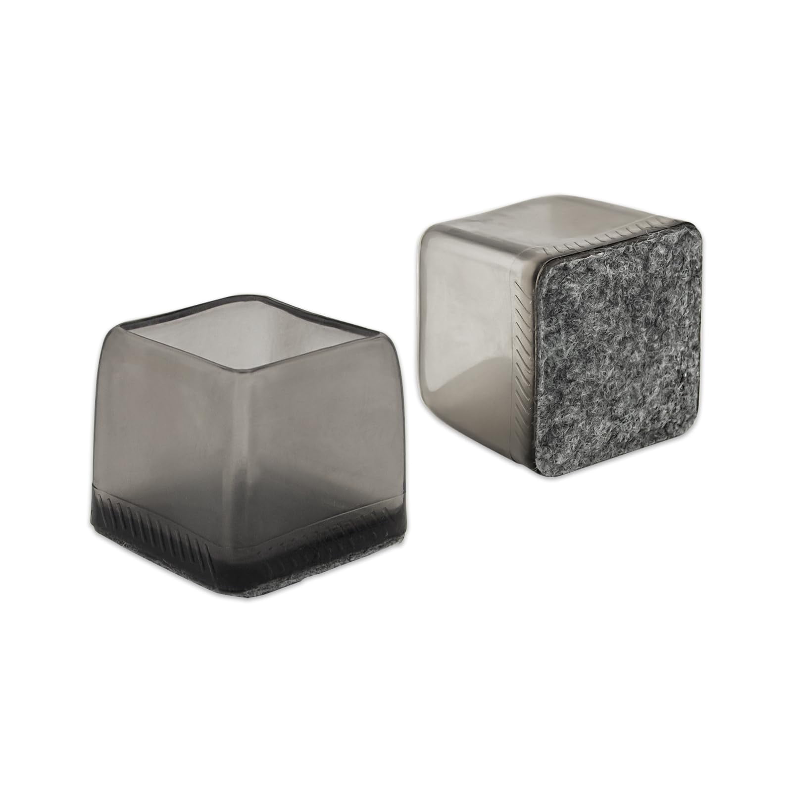 Flyshop 8PCS Durable Square Chair Leg Caps with Felt Pads Prevent Scratches Reduce Noise Protective Caps Felt Furniture Pads Floor Protectors, Light Grey, Large: 35 to 40mm