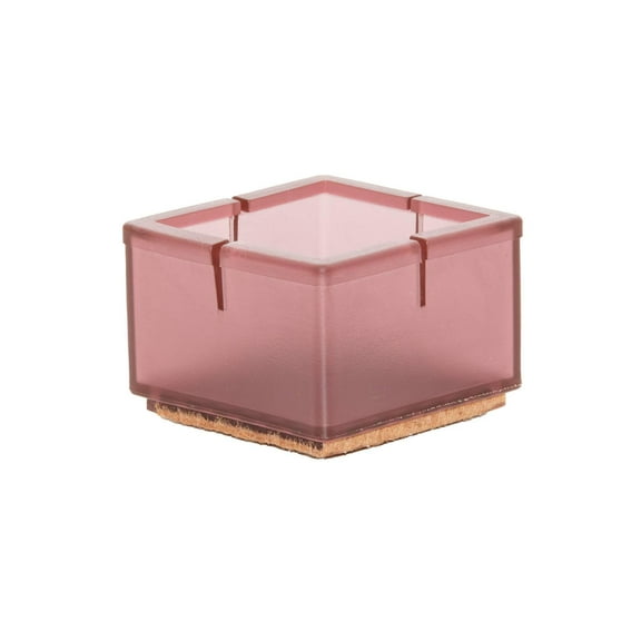 Flyshop 8PCS Rectangle Chair Leg Caps with Felt Pads Durable PVC Protective Feet Cap Prevent Scratches Reduce Noise Felt Furniture Pads, Brown Floor Protectors, Length 38 to 44mm, Width 35 to 41mm