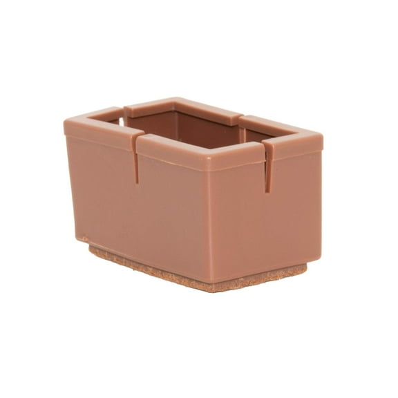 Flyshop 8PCS Rectangle Chair Leg Caps with Felt Pads Durable PVC Protective Feet Cap Prevent Scratches Reduce Noise Felt Furniture Pads, Coffee Floor Protectors, Length 49 to 53mm, Width 24 to 30mm