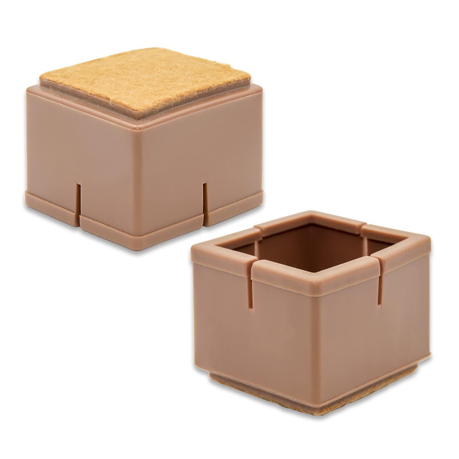 Flyshop 8PCS Rectangle Chair Leg Caps with Felt Pads Durable PVC Protective Feet Cap Prevent Scratches Reduce Noise Felt Furniture Pads, Coffee Floor Protectors, Length 38 to 44mm, Width 35 to 41mm