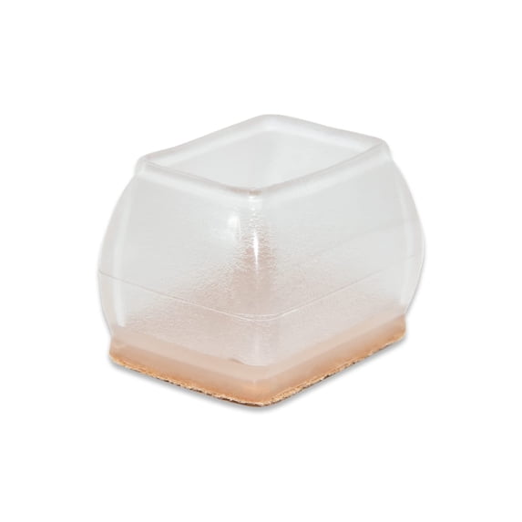 Flyshop 8PCS Rectangle Chair Leg Caps with Felt Pads Chair Leg Floor Protectors for Hardwood Floor Prevent Scratches Reduce Noise, Transparent Protective Caps, Length 32 to 41mm Width 22 to 30mm