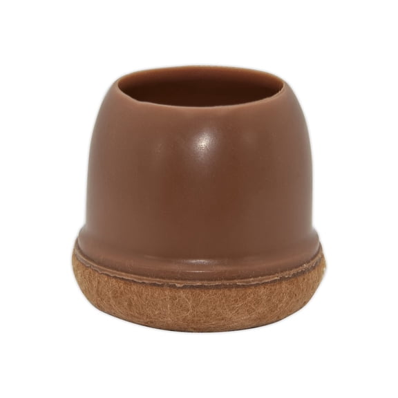 Flyshop 8PCS Round Chair Leg Caps with Felt Pads Durable Floor Protectors for Hardwood Floor Prevent Scratches Reduce Noise Foot Cap, Brown Protective Caps, 14 to 19 mm