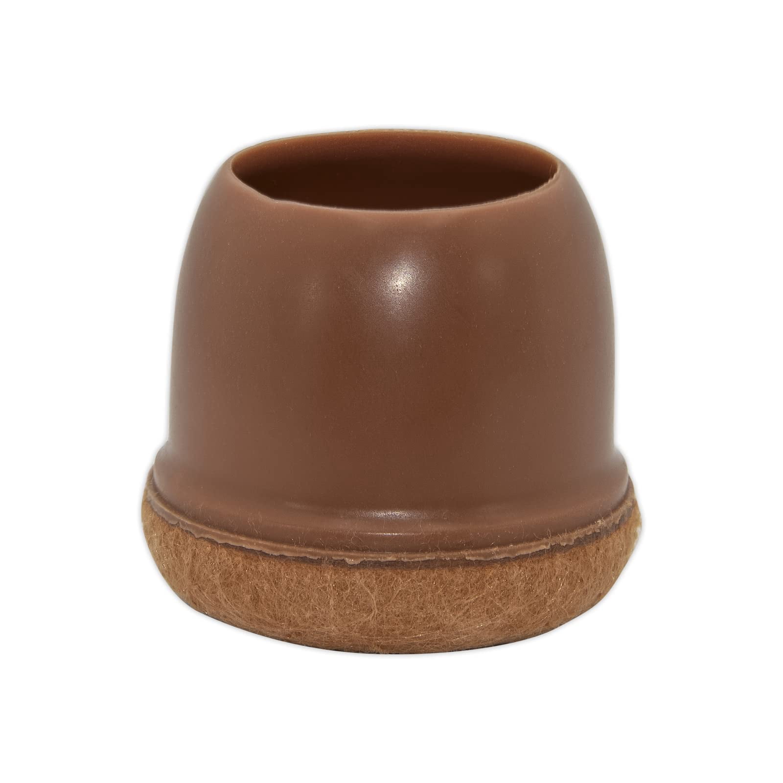Flyshop 8PCS Round Chair Leg Caps with Felt Pads Durable Floor Protectors for Hardwood Floor Prevent Scratches Reduce Noise Foot Cap, Brown Protective Caps, 25 to 37 mm