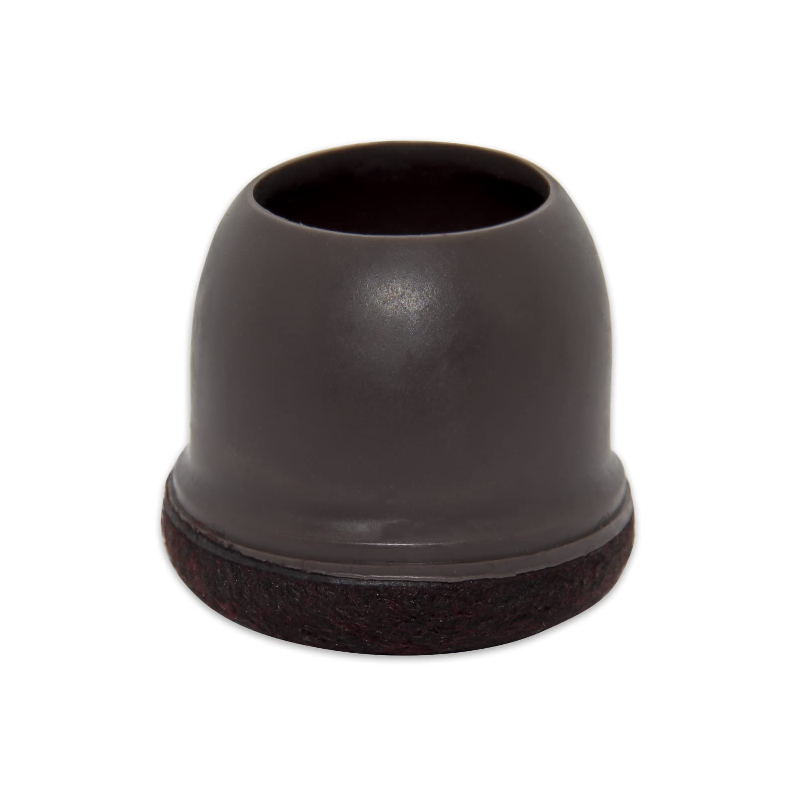 Flyshop 8PCS Round Chair Leg Caps with Felt Pads Durable Floor Protectors for Hardwood Floor Prevent Scratches Reduce Noise Foot Cap, Dark Brown Protective Caps, 25 to 37 mm