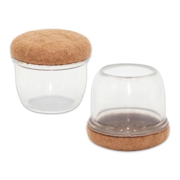 Flyshop 8PCS Round Chair Leg Caps with Felt Pads Durable Floor Protectors for Hardwood Floor Prevent Scratches Reduce Noise Foot Cap, Transparent Protective Caps, 19 to 25 mm