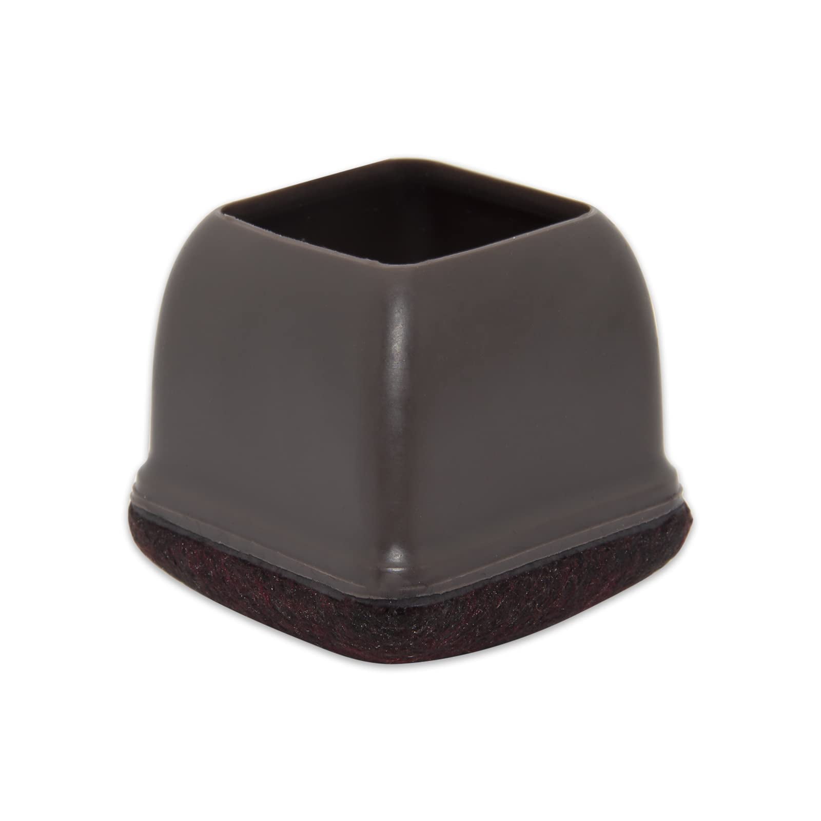 Flyshop 8PCS Square Chair Leg Caps with Felt Pads Durable Floor Protectors for Hardwood Floor Prevent Scratches Reduce Noise Foot Cap, Dark Brown Protective Caps, 19 to 25 mm
