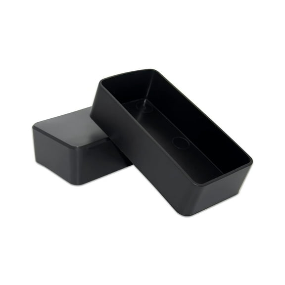 Flyshop 8Pcs Black Rectangle Chair Leg Caps Non-Marking PVC Chair Leg Floor Protectors Furniture Table Covers (Fit for Outside Diameter of 50 x 100 mm Leg)