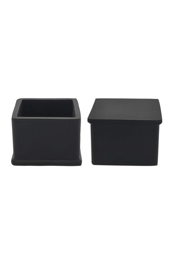 Anti-slip Rubber Leg Tips Square Chair Leg Caps Furniture Floor Protectors, 1-1/2" x 1-1/2", 38mm x 38mm, Black, 4PCS