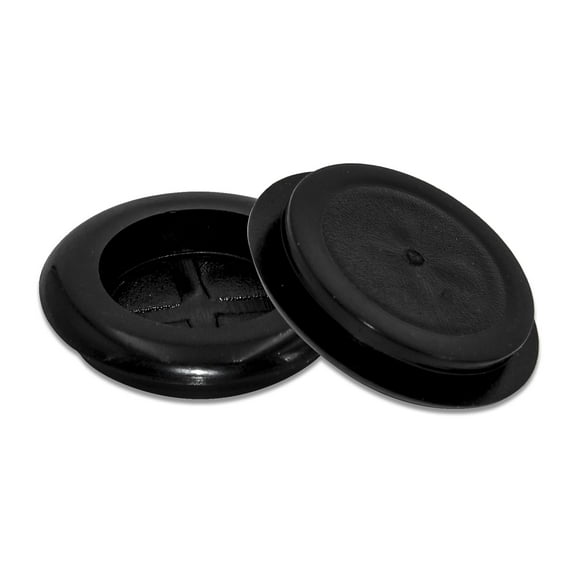 Flyshop Black 15 mm 5/8" Rubber Plug, 12 mm 1/2" ID, One-sided Cable Protector Synthetic Rubber Grommets Hole Plug Wire Protection, Round, 4-Pack