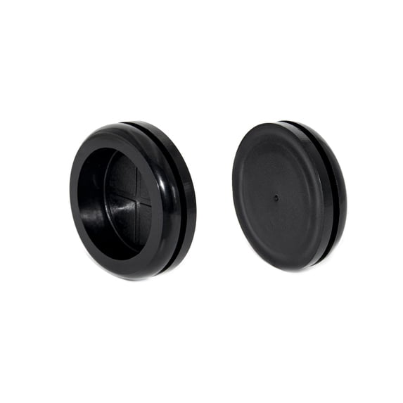 Flyshop Black 25 mm 1" Rubber Plug, 20 mm 13/16" ID, One-sided Cable Protector Synthetic Rubber Grommets Hole Plug Wire Protection, Round, Thicker, 4-Pack