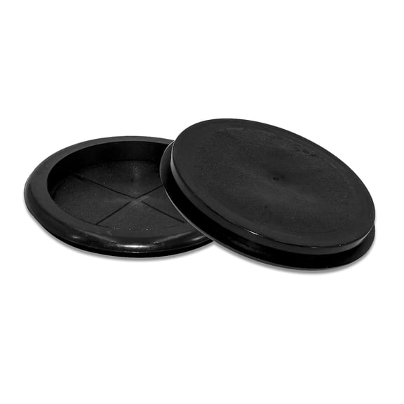 Flyshop Black 50 mm 2" Rubber Plug, 42 mm 1-5/8" ID, One-sided Cable Protector Synthetic Rubber Grommets Hole Plug Wire Protection, Round, Thicker, 8-Pack