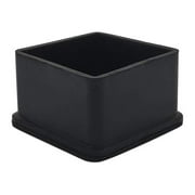 Flyshop Black Anti-Slip Rubber Leg Tips 2" X 2" Furniture Chair Leg Floor Protectors Square 50mm X 50mm 2 PCS