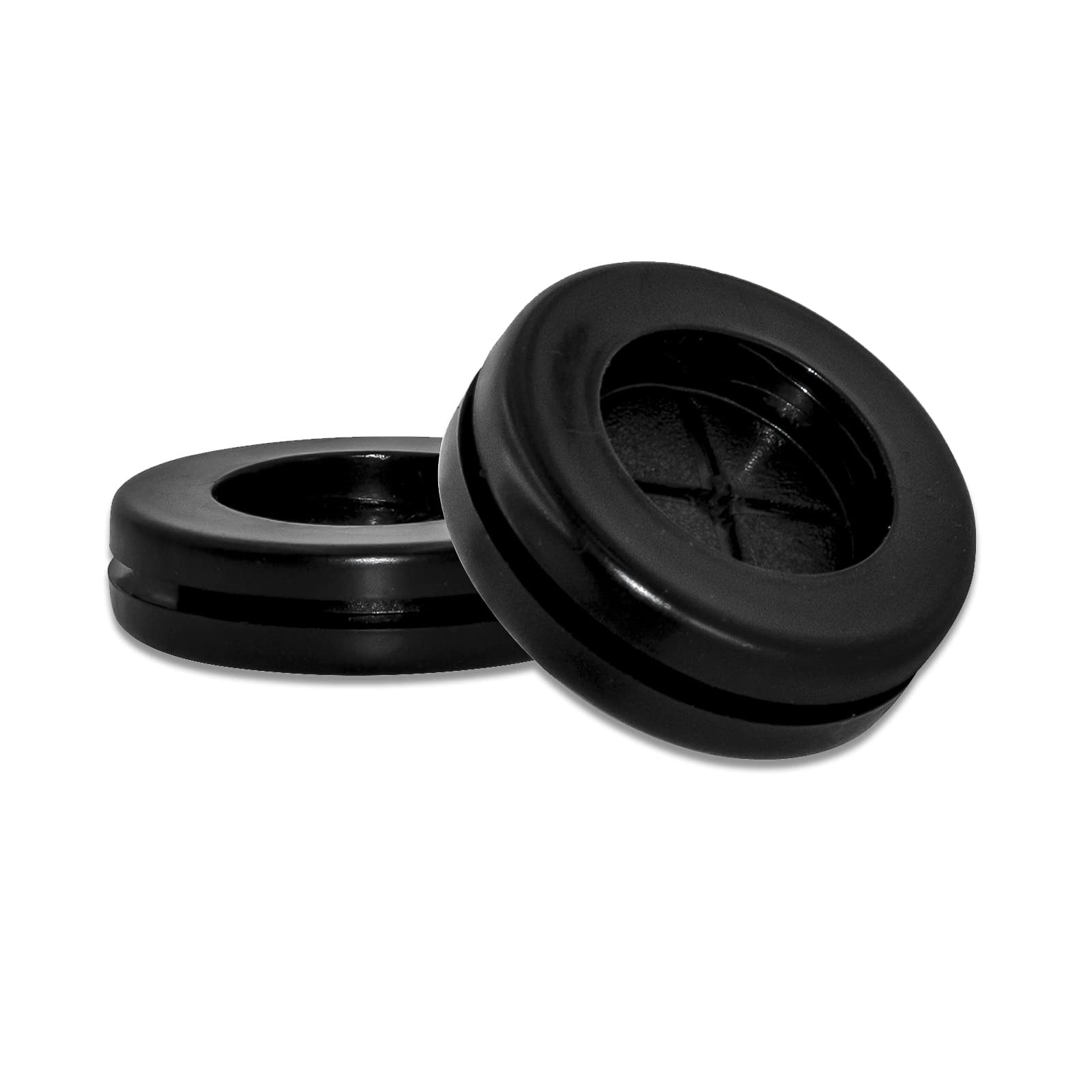 Flyshop Black Double-sided Synthetic Rubber Grommets Wire Protection, 8-Pack Round Rubber Hole Plugs, 20 mm 13/16" Drill Hole, 15 mm 19/32" ID