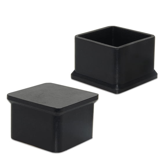 Flyshop Durable Silicone Leg Tips Square Chair Leg Caps Furniture Floor Protectors, 1-1/2" x 1-1/2", 38mm x 38mm, Black, 10PCS