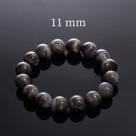 Flyshop Jewelry Natural Black Aurora Bracelet, Aurora 23, Black Crystal Jewelry (Bead Dia. 11mm)