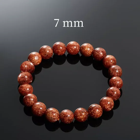 Flyshop Jewelry Natural Copper Rutilated Quartz Crystal Bracelet, Premium Level (Bead Dia. 7mm)
