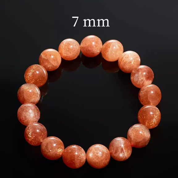 Flyshop Jewelry Natural Golden Sun Stone Bracelet, Premium Level (Bead Dia. 7mm)