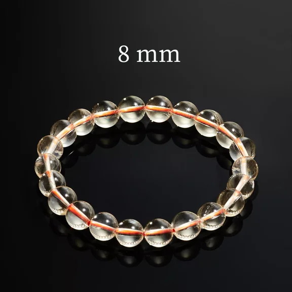Flyshop Jewelry Natural Yellow Crystal Bracelet, Citrine, Premium Level (Bead Dia. 8mm)