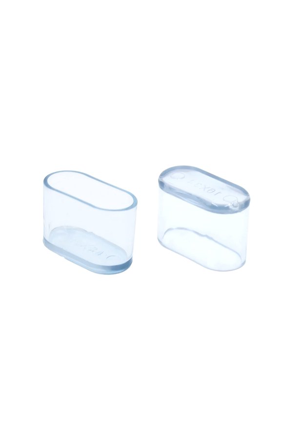 Oval Chair Leg Caps Flexible PVC Chair Leg Floor Protectors Transparent Furniture Table Leg Covers, 15 x 30 mm, 19/32" x 1-3/16", 16PCS