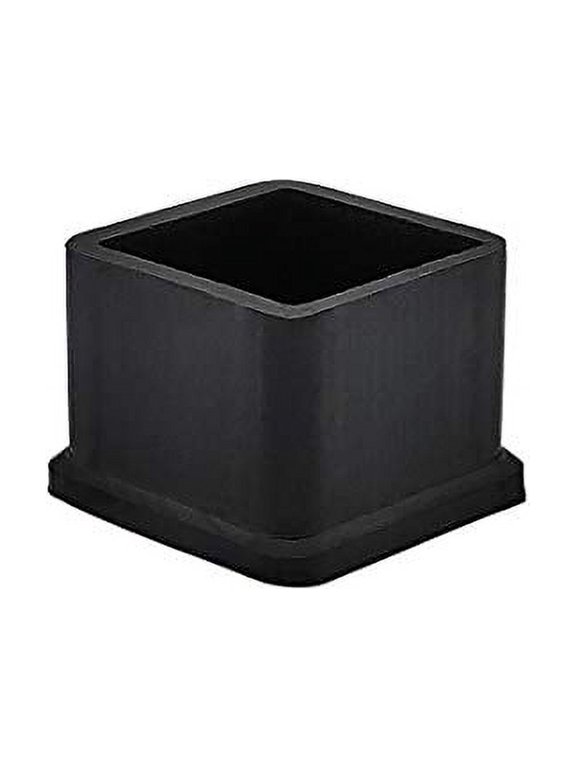 Square 1-3/16 Inch x 1-3/16 Inch Black Rubber Durable Furniture Grippers, 10 Piece Pack