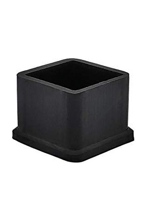 Square 1-3/16 Inch x 1-3/16 Inch Black Rubber Durable Furniture Grippers, 10 Piece Pack