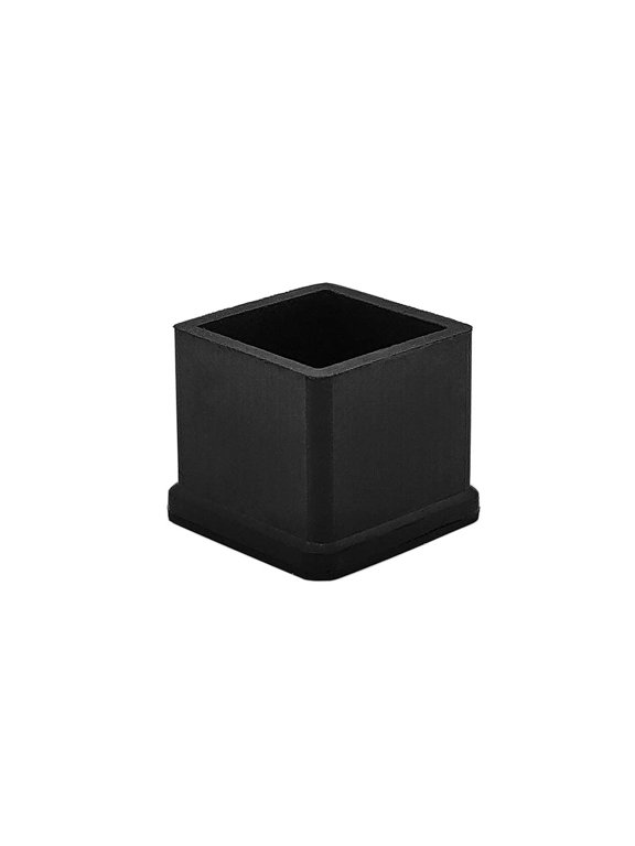 Square Anti-Slip Rubber Leg Tips Chair Leg Caps Furniture Floor Protectors, 13/16 Inch x 13/16 Inch, 20 x 20 mm, Black, 10Pcs
