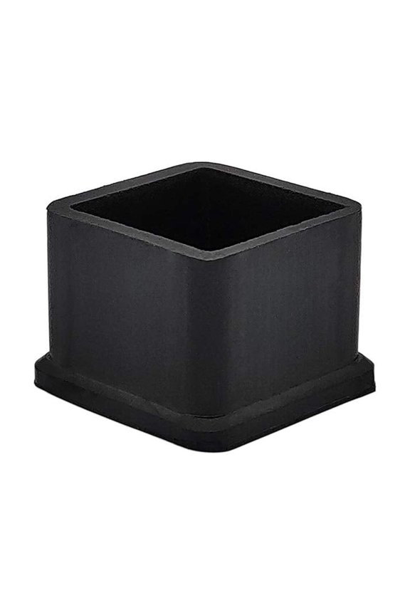 Square Anti-slip Rubber Leg Tips Furniture Chair Leg Caps Floor Protectors 1-Inch x 1-Inch (25 x 25 mm) Black 10Pcs