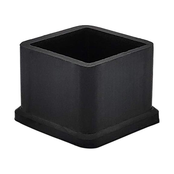 Flyshop Square Anti-slip Rubber Leg Tips Furniture Chair Leg Caps Floor Protectors 1-Inch x 1-Inch (25 x 25 mm) Black 4Pcs