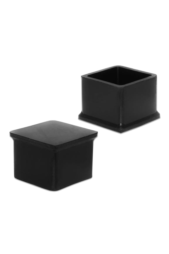 Square Durable Rubber Leg Tips Chair Leg Caps Furniture Floor Protectors, 1-3/16" x 1-3/16", 30 x 30 mm, Black, 10Pcs