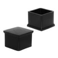 thumbnail image 1 of Flyshop Square Durable Silicone Leg Tips Furniture Chair Leg Caps Floor Protectors 1-Inch x 1-Inch (25 x 25 mm) Black 4Pcs, 1 of 7