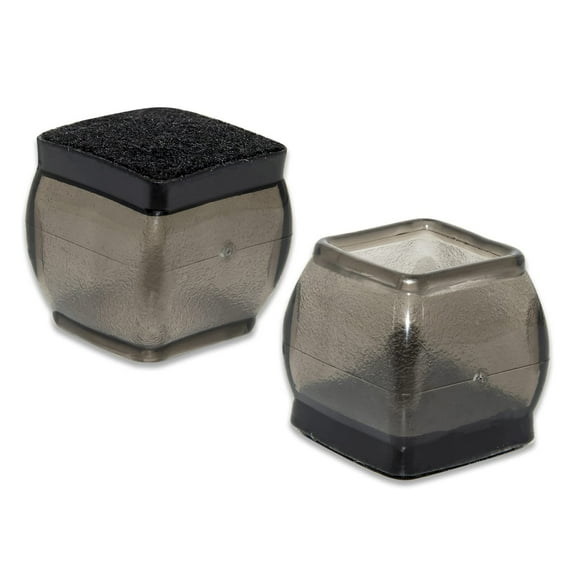 Flyshop Square Soft TPR Rubber Leg Tips with Felt Furniture Chair Leg Caps Floor Protectors 7/8" to 1-3/16" (22 to 30 mm) Black 2Pcs (Small Size)
