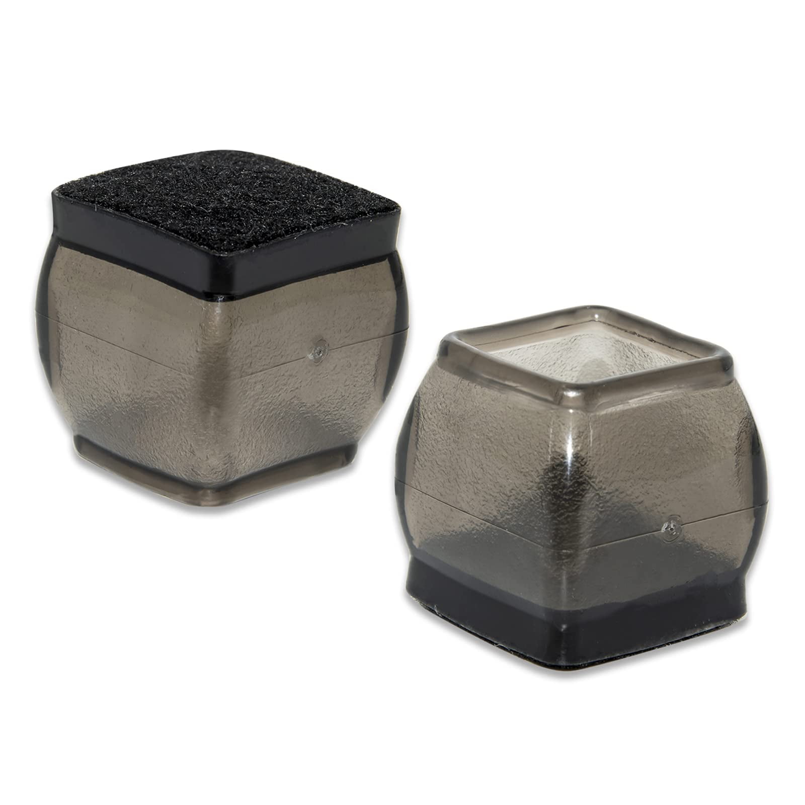 Flyshop Square Soft TPR Rubber Leg Tips with Felt Furniture Chair Leg Caps Floor Protectors 7/8" to 1-3/16" (22 to 30 mm) Black 4Pcs (Small Size)