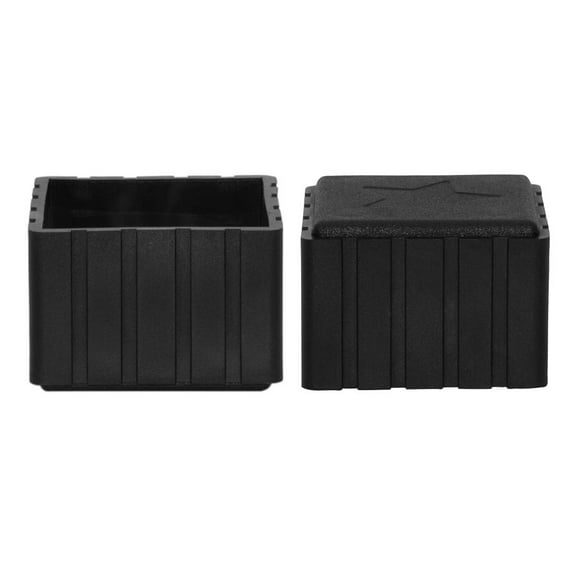 Flyshop Square Synthetic Rubber Leg Tips Furniture Chair Leg Caps Floor Protectors, 50mm x 50mm, 2" x 2", Black, 10PCS